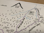 GSER 100 Mile Hand-drawn and personalised map by Local Artist Mat Vaughan